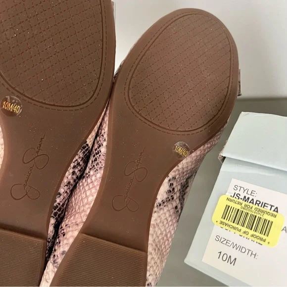 Jessica Simpson Marieta Ballet Flat Snake Print Bow Flat Women’s Size 10 M - Picture 17 of 17